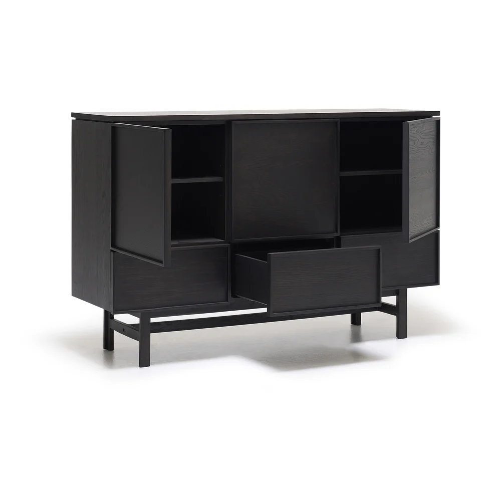 Yorke Plain Timber Wide Highboard with H Legs - Image 3