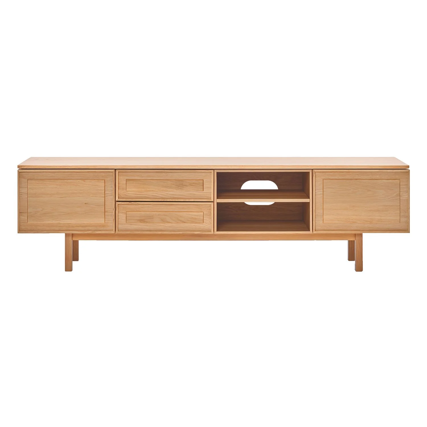 Yorke Classic Timber TV Unit - 2 Drawers/2 Doors with Simple Legs