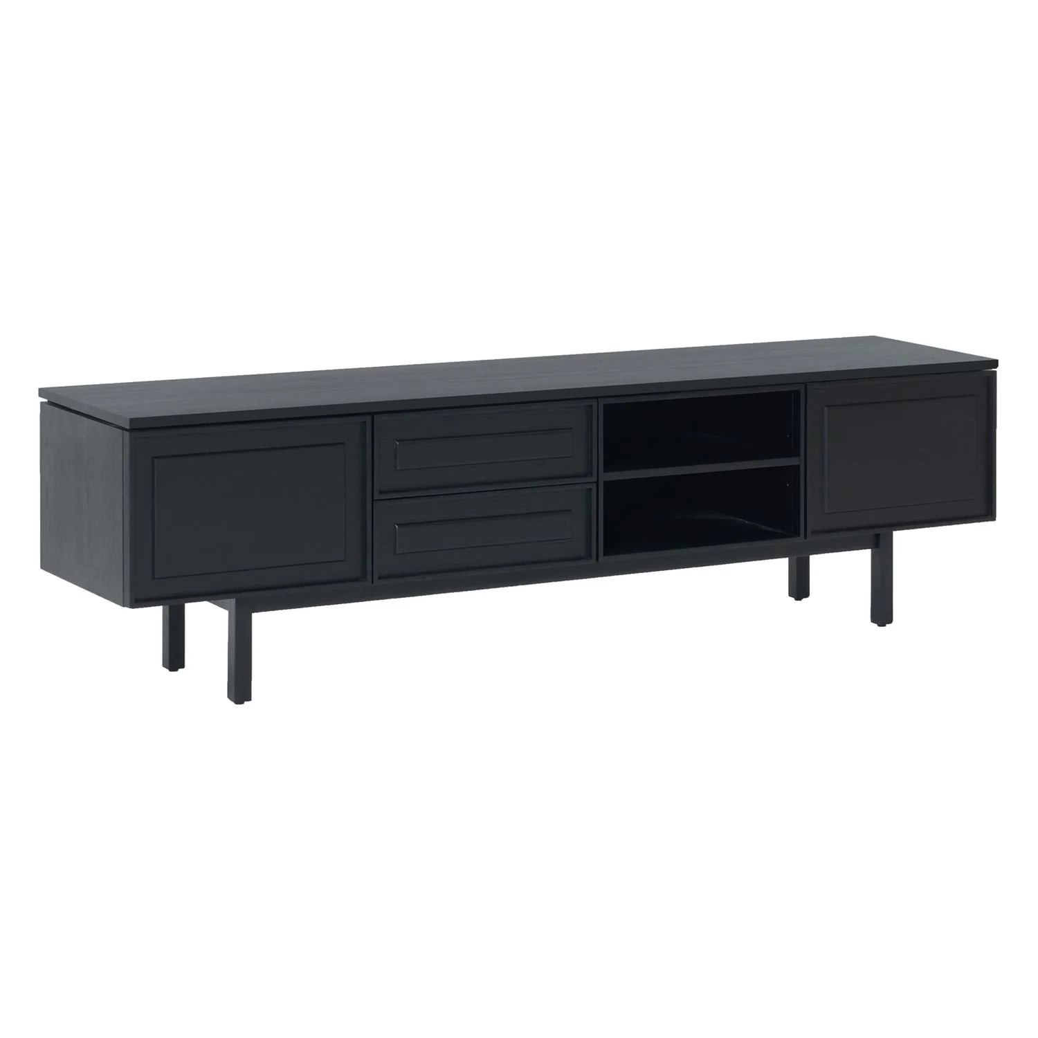 Yorke Classic Timber TV Unit - 2 Drawers/2 Doors with Simple Legs - Image 2