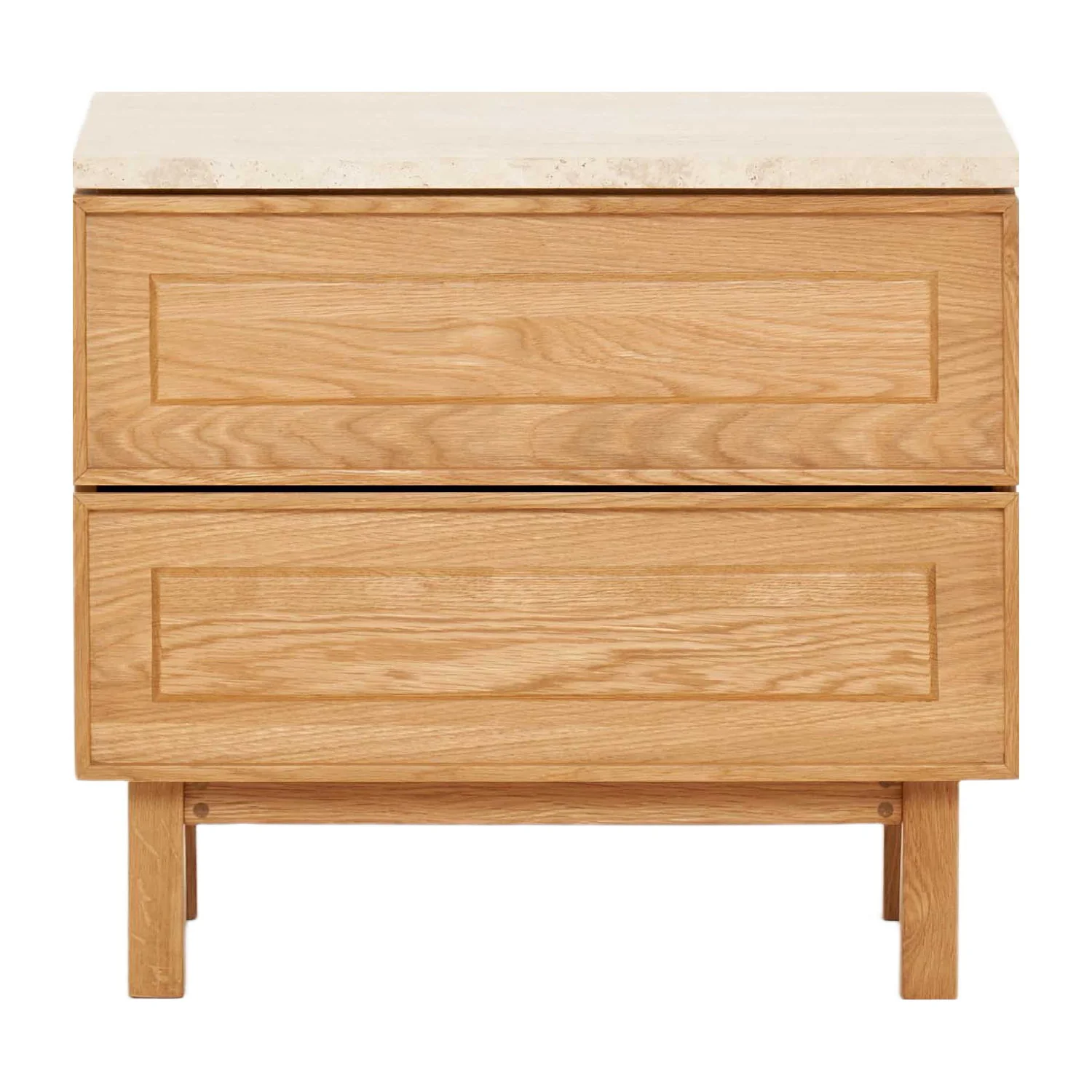 Yorke Classic Travertine Large Nightstand with Simple Legs