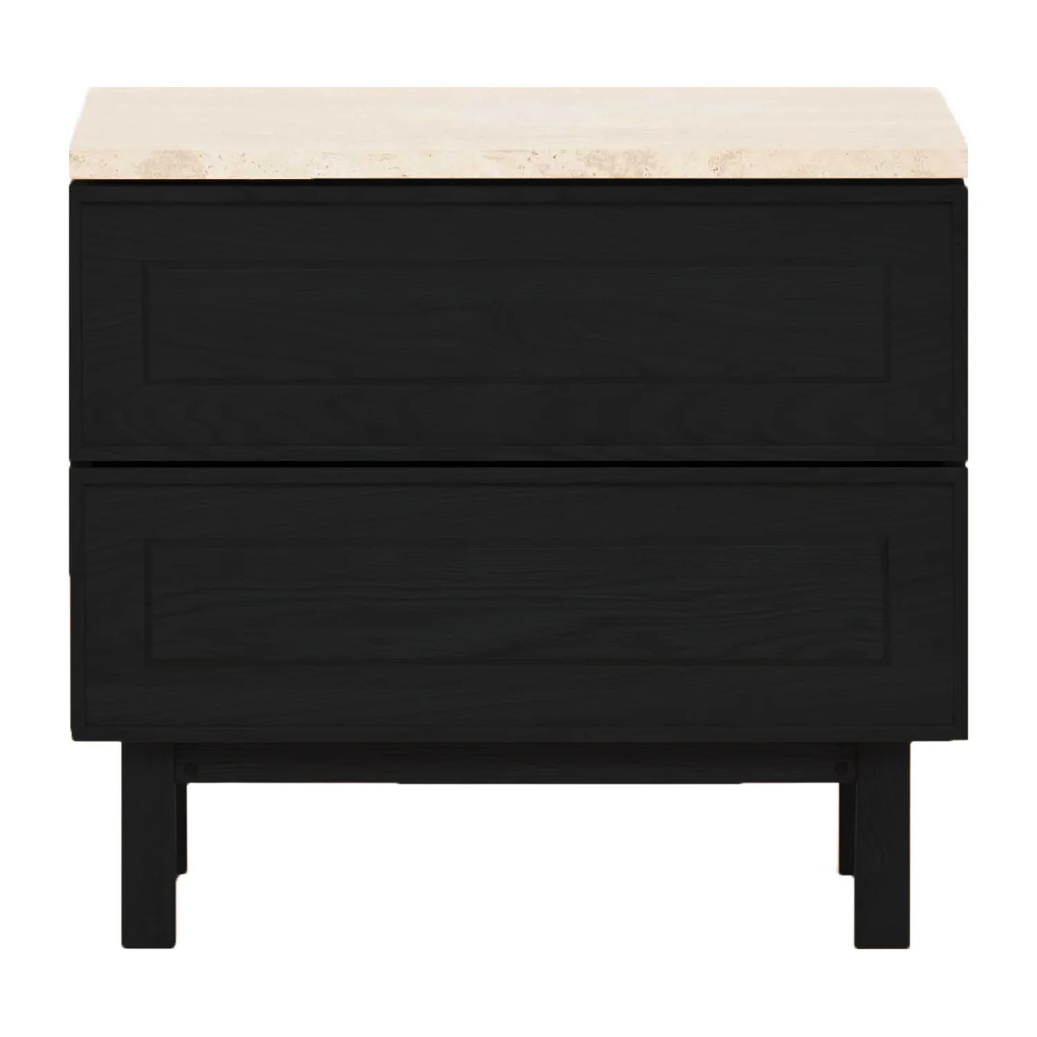 Yorke Classic Travertine Large Nightstand with Simple Legs - Image 2
