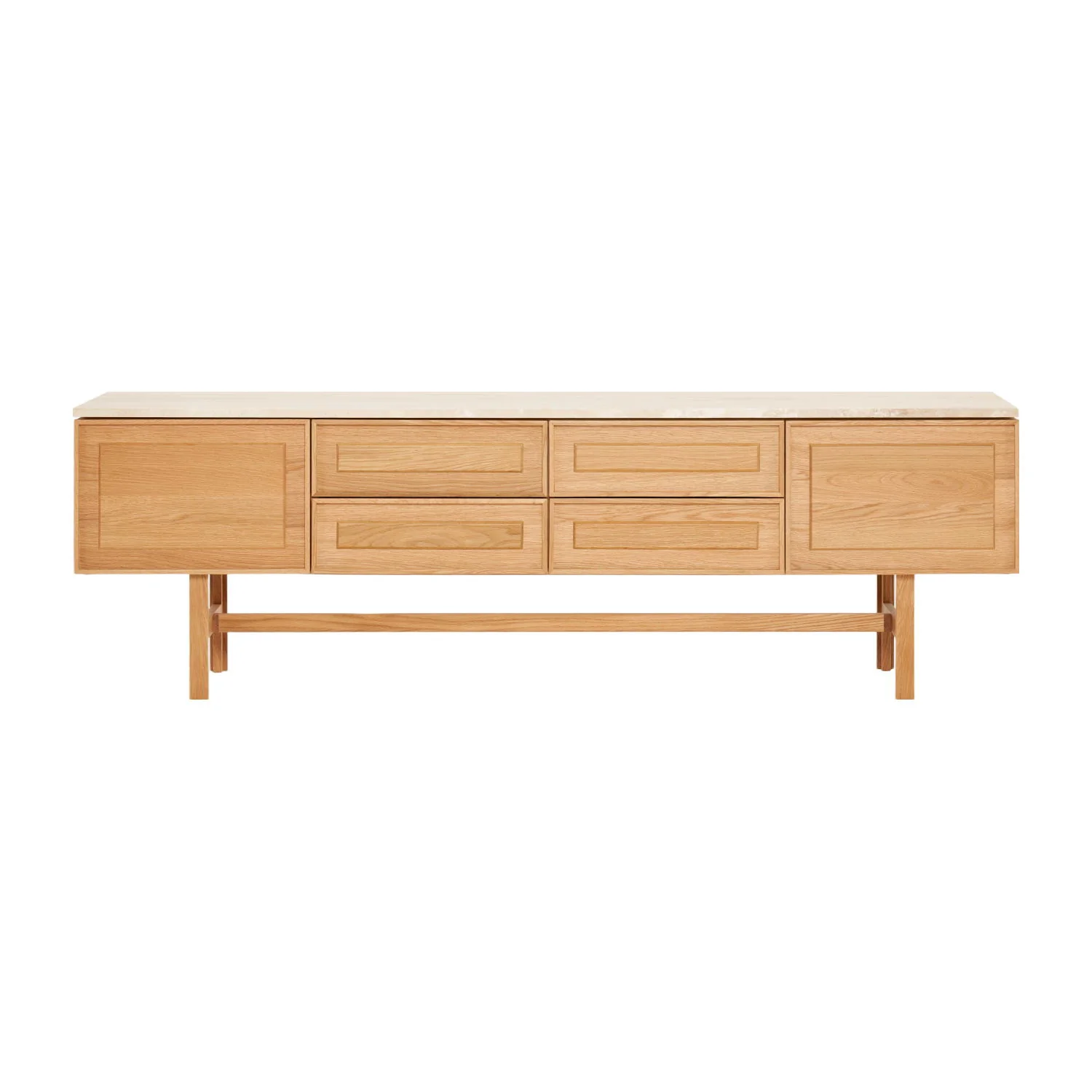 Yorke Classic Travertine Low Sideboard with H Legs