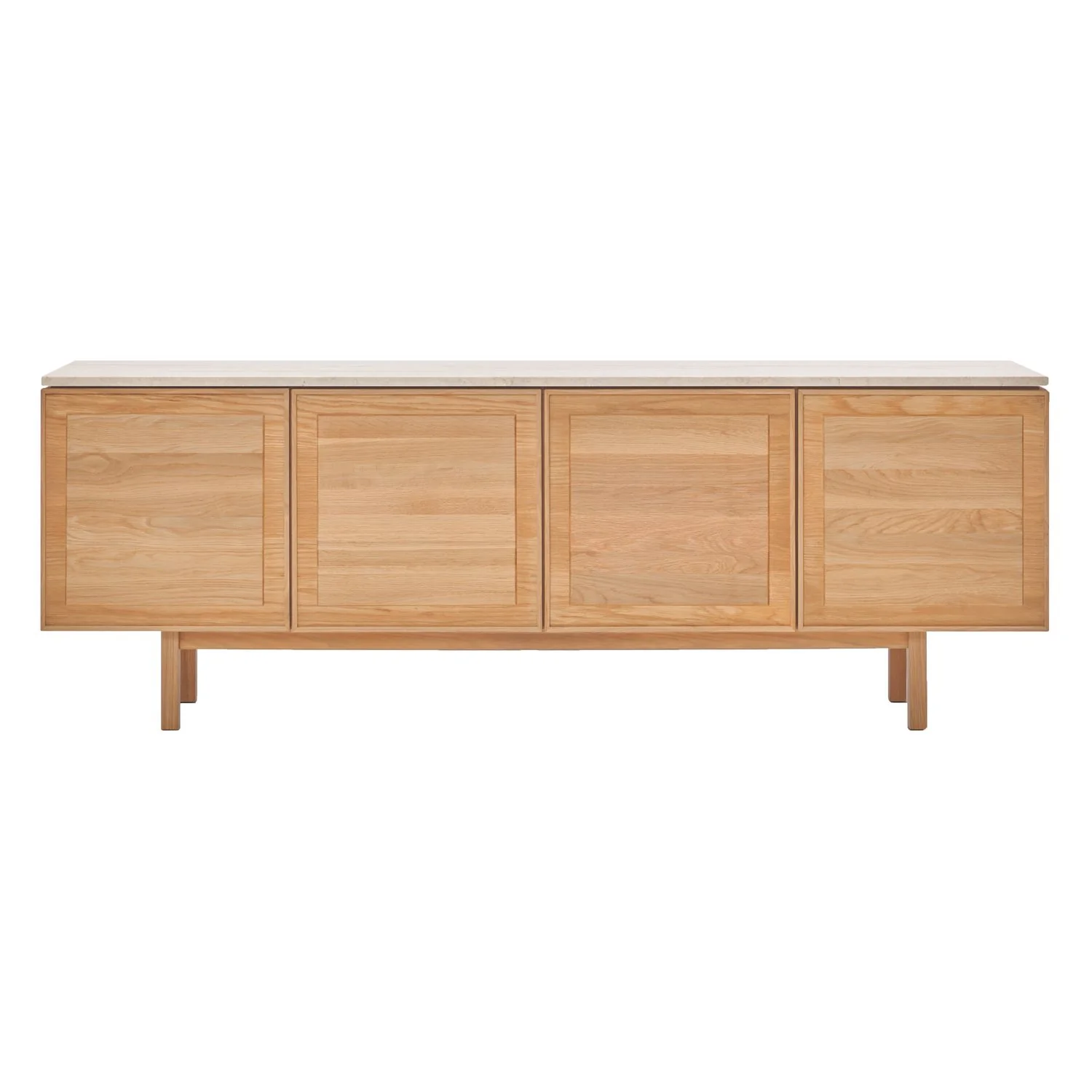 Yorke Classic Travertine Sideboard - 4 Doors with Simple Legs