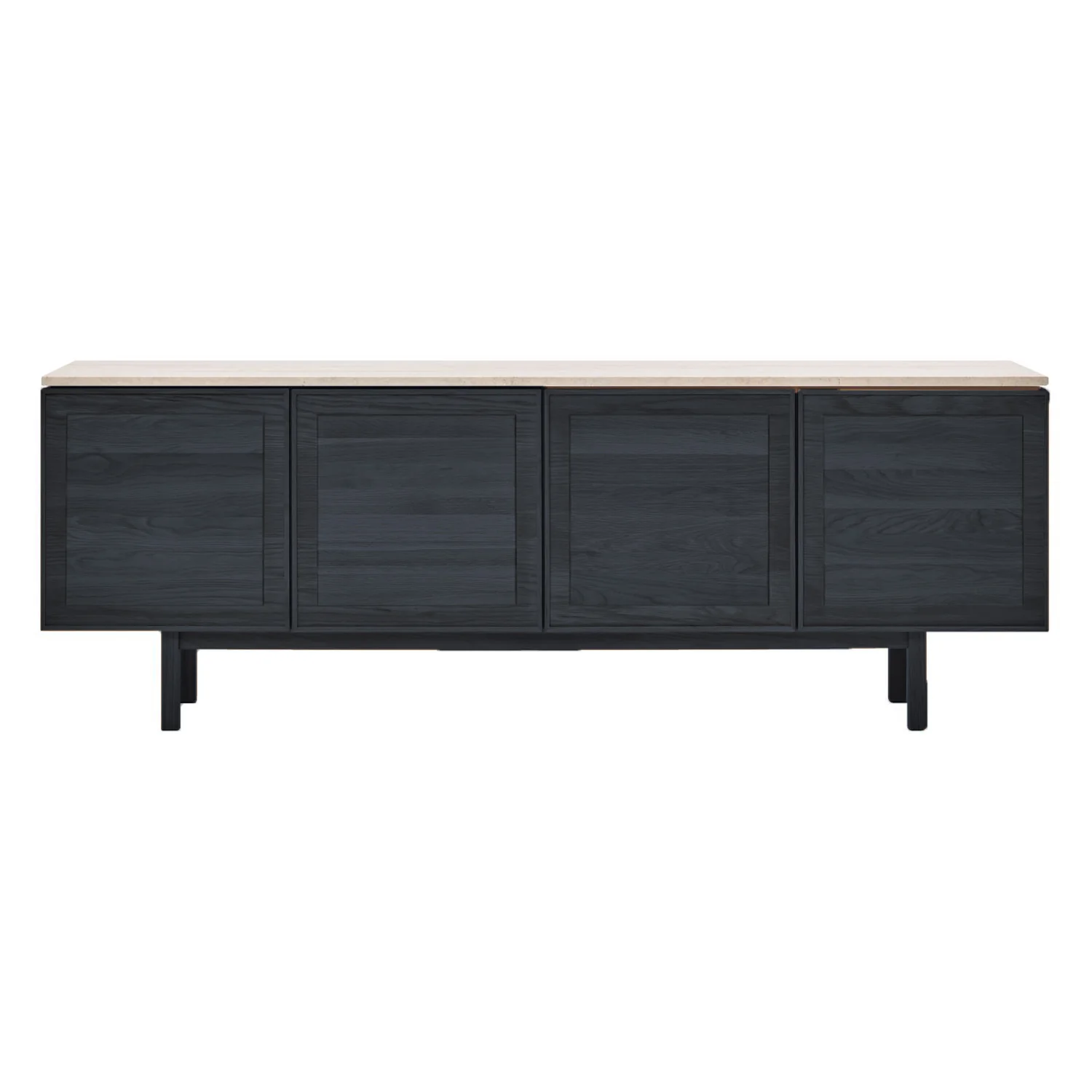 Yorke Classic Travertine Sideboard - 4 Doors with Simple Legs - Image 2