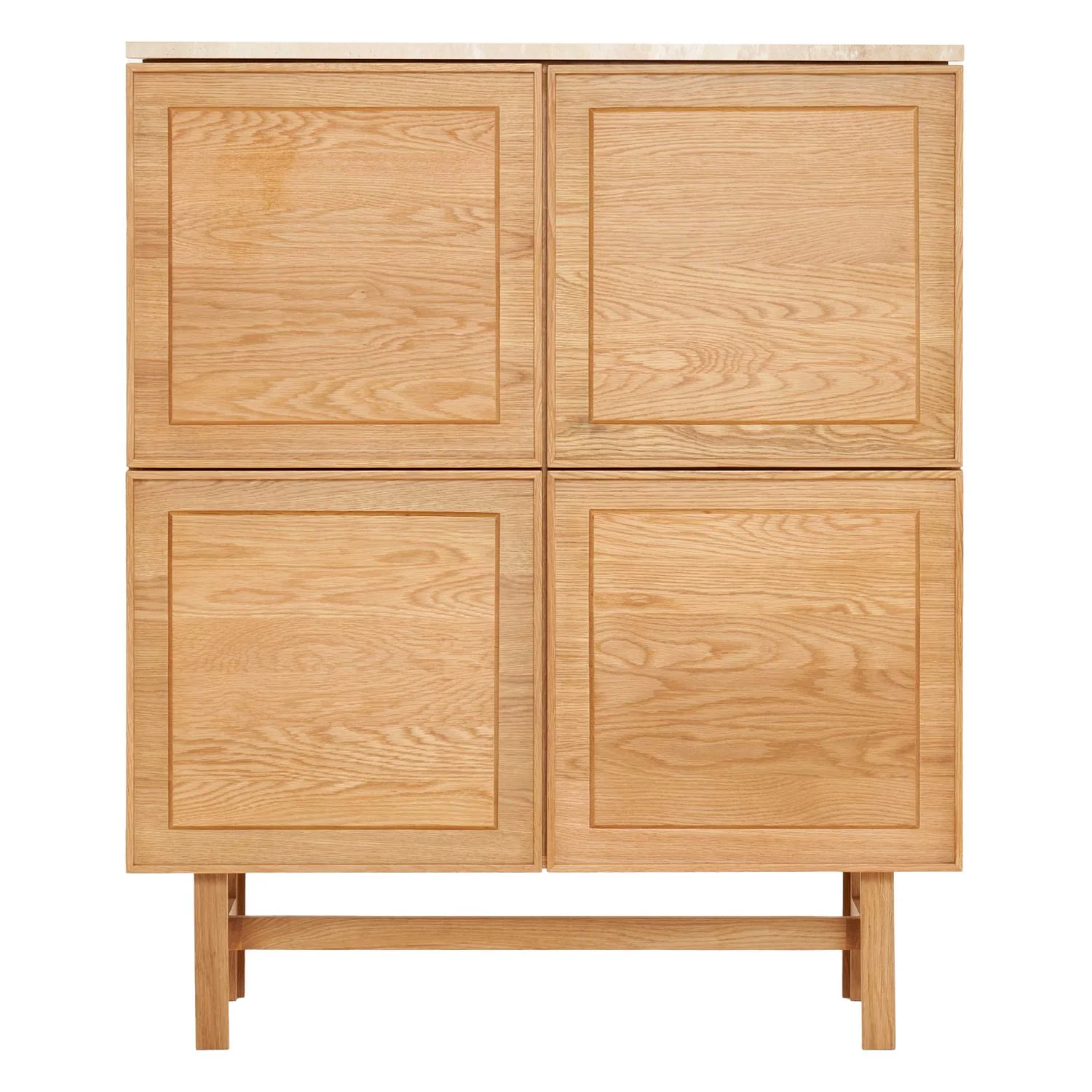 Yorke Classic Travertine Tall Highboard with H Legs - Image 2
