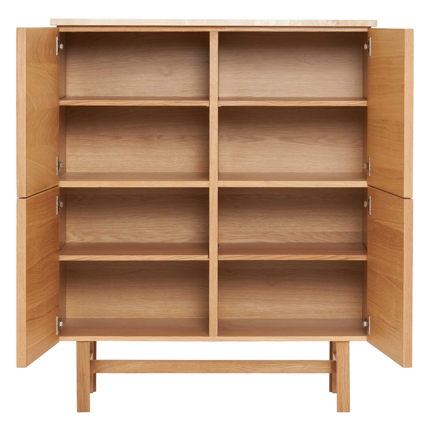 Yorke Classic Travertine Tall Highboard with H Legs - Image 3